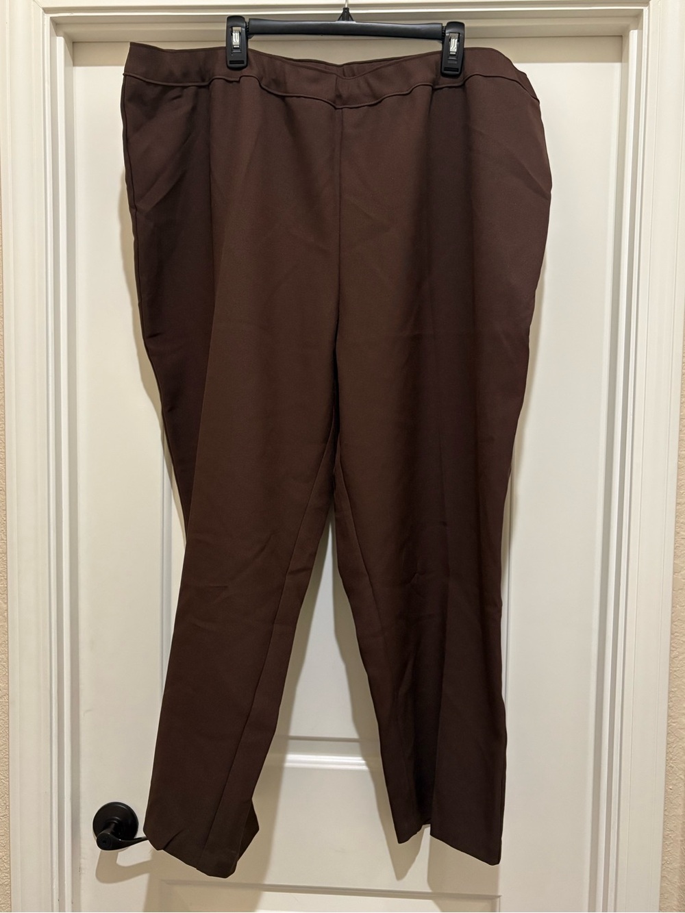 Plus Size Wide Leg Bend Over Pants Chocolate 30WP